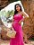 Vestido Midi Rosa Cora Reto com Fenda Lateral - Via Sampa - Imagem 3