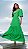 Vestido Longo Verde Bufante com Decote Torcido - Via Sampa - Imagem 1