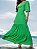 Vestido Longo Verde Bufante com Decote Torcido - Via Sampa - Imagem 3