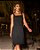 Vestido Preto Curto com Recortes Estruturado - Via Sampa - Imagem 4