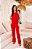 Conjunto Feminino Cropped e Calça Alfaiataria Vermelho - Via Sampa - Imagem 1