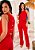 Conjunto Feminino Cropped e Calça Alfaiataria Vermelho - Via Sampa - Imagem 6