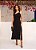 Vestido Preto Midi um Ombro só Fivela e Fenda - Via Sampa - Imagem 1