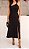 Vestido Preto Midi um Ombro só Fivela e Fenda - Via Sampa - Imagem 5