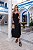 Vestido Midi Preto com Abertura Cintura - Via Sampa - Imagem 1