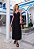 Vestido Midi Preto com Abertura Cintura - Via Sampa - Imagem 2