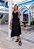 Vestido Midi Preto com Abertura Cintura - Via Sampa - Imagem 4
