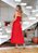 Vestido Vermelho Midi de Alça com Cinto - Via Sampa - Imagem 9