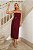 Vestido Midi Vinho Feminino com Fivela - Via Sampa - Imagem 1