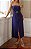 Vestido Midi Azul Tomara Que Caia Pespontado com Cinto - Via Sampa - Imagem 4