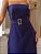 Vestido Midi Azul Tomara Que Caia Pespontado com Cinto - Via Sampa - Imagem 5