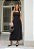 Vestido Feminino Midi Preto com Pregas - Via Sampa - Imagem 1
