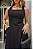 Vestido Feminino Midi Preto com Pregas - Via Sampa - Imagem 3