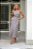 Vestido Feminino Midi Cinza com Fenda e Cinto - Via Sampa - Imagem 1