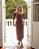 Conjunto Feminino Marron Cropped e Saia com Pregas - Via Sampa - Imagem 1