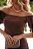 Conjunto Feminino Marron Cropped e Saia com Pregas - Via Sampa - Imagem 3