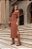 Vestido Feminino Midi Marrom Canelado - Via Sampa - Imagem 2