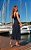 Vestido Midi Azul Marinho de Renda Couchê - Via Sampa - Imagem 5