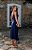 Vestido Midi Azul Marinho com Drape - Via Sampa - Imagem 5