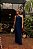 Vestido Longo de Lurex Drapeado Azul - Via Sampa - Imagem 4