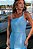 Vestido de Linho Mide Feminino Azul Celeste Assimétrico - Via Sampa - Imagem 5
