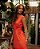 Vestido Feminino Midi Laranja Ombro Caido-Tunel - Via Sampa - Imagem 3