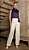 Calça Feminina Off White com Pregas e Detalhes - Via Sampa - Imagem 2