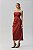 Vestido Feminino Midi Cetim Decote com Pregas - Meia Loka - Imagem 1