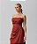 Vestido Feminino Midi Cetim Decote com Pregas - Meia Loka - Imagem 3