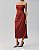 Vestido Feminino Midi Cetim Decote com Pregas - Meia Loka - Imagem 2