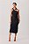 Vestido Midi Assimétrico Preto com Aviamento - Meia Loka - Imagem 1