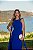 Vestido Feminino Longo Azul com Coleira - Via Sampa - Imagem 2