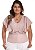 Blusa de Crepe Jabot Rose Plus Size | TN Plus - Imagem 1