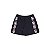 Shorts de moletinho cor preto com estampa - Imagem 1