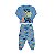 Pijama masculino manha longa que brilha no escuro cor azul pavão - Imagem 1