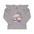 Blusa infantil feminina manga comprida em cotton com babado com estampa - Imagem 2