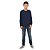 Camisa infantil masculina de manga longa, sem estampa, de meia malha - Imagem 1