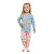 Pijama infantil feminino em meia malha, estampa que brilha no escuro - Imagem 1