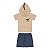 Conjunto masculino meia malha e moletinho moulinê com touca dino - Imagem 3