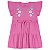 Vestido feminino em meia malha, com puff efeito bordado na estampa - Imagem 4