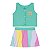 Conjunto feminino de cotton e malha poá com botão - Imagem 4