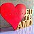 Plaquinha Para Namorados - Coração + Eu te Amo em PVC - Imagem 1