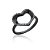 Anel cor de banho de ródio negro e coração vazado esmaltado com micro zircônias cristais cravejadas - Imagem 1
