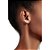 Brinco médio Ear Cuff cor de banho de ródio branco zircônias 3 corações - Imagem 2