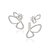 Brinco médio Ear Jacket borboleta cor de banho de ródio branco zircônias cravejadas - Imagem 1