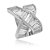 Piercing fake formato x cor de banho de ródio branco cravejado zircônia baguete - Imagem 1