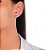 Brinco Ear Cuff em cor de banho de ródio branco corações liso - Imagem 2