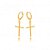 Brinco em cor de banho de ouro 18k argola cruz liso - Imagem 1