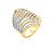 Anel cor de banho de ouro 18k zircônias cristais - Imagem 1
