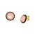 Brinco cor de banho de ouro 18k pedra natural madrepérola rosa e aplique de ródio negro - Imagem 1